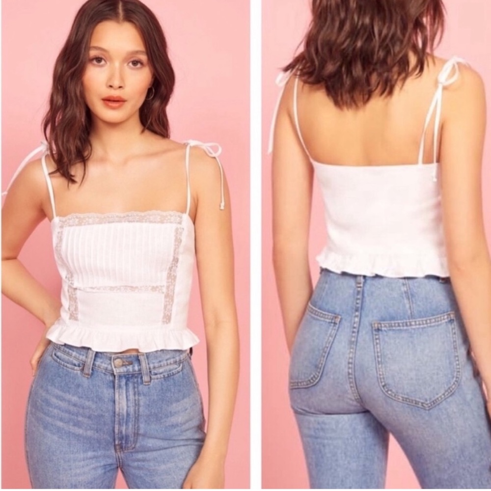 Reformation Mason Tie Strap Crop Tank Top